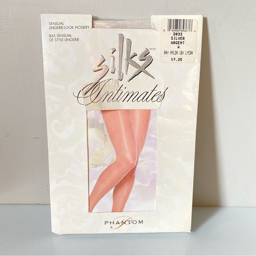 Vintage Lycra Silks Intimates Hosiery Pantyhose Size A Silver New Old Stock
